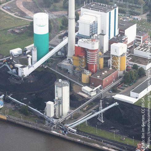 Das Bremer Kohlekraftwerk Farge aus der Luft